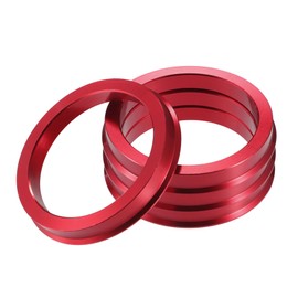 A ABSOPRO Car Hub Centric Rings OD 73.1mm to ID 60.1mm Hub Centric Rings Wheel Bore Center Spacer Aluminum Alloy Red (Set of 4)