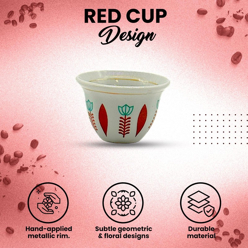 Generic Premium Porcelain Arabic Turkish Greek Coffee Cup Set 1.5