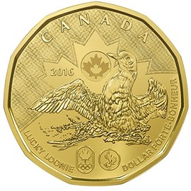 2016 Lucky Loonie, uncirculated coin from mint roll