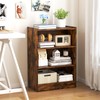 Tangkula 3 Tier Bookcase, Floor Standing Open Bookshelf with 18-Position