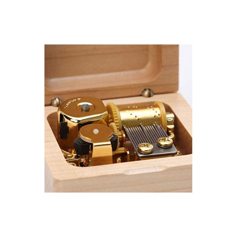 Mini Wooden Music Box 18 Note Wind Up Music Box