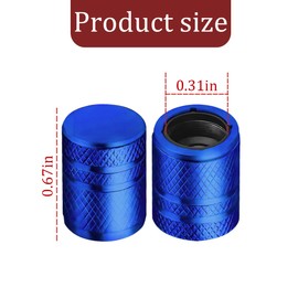 Osilly Car Tire Valve Stem Caps, 6PCS Aluminum Corrosion Resistant Wheel Air Pressure Stem Cover Set with Plastic Liner, Dustproof Auto Tyre Accessories, Universal for Truck, Motorcycle, SUV (Blue)