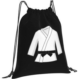 Zateem Gym Sack, Drawstring Bag, Training Bag, Popular, Black Belt and Judo Kimono Pattern, Knapsack, Rucksack, Pool Bag, Drawstring Bag, Gymnastics Wear, Pool Bag, Multifunctional, Storage Bag,