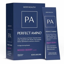 Body Health Perfect Amino Powder - BCAA and EAA for men and women before and after exercise, lean muscle, Mixed Berry, 1 piece, 6.58g / 바디헬스 퍼펙트 아미노 파우더 - 운동 전후를 위한 BCAA 및 EAA 남성과 여성이 제지방 근육, Mixed Berry, 1개, 6.58g