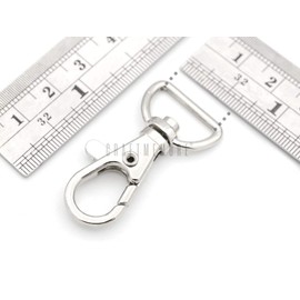 CRAFTMEMORE Swivel Lobster Claw Clasps Classic Trigger Snap Hooks CS10 Purse Landyard Clip 5/8" 3/4" 1" Pack of 10 (5/8 Inch, Silver)