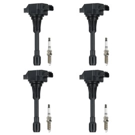 Ignition Coil Pack + Iridium Spark Plugs for 2007-2016 Nissan Altima 2.5L L4, 2009-2014 Cube, 2013-2014 NV200, 2008-2016 Rogue, Sentra, Versa, UF549, 4 Sets