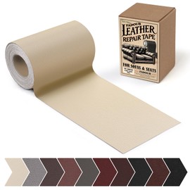 Fadoub Leather Repair Patch, 3 x 60In Self Adhesive Leather Repair Tape Kit for Furniture, Couch, Sofa, Office, Car Seats, Car Interior, Vinyl Repair Kit (Beige)