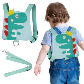 AOMIG Baby Reins, Baby Walking Reins and Toddler Safety Harness, Dinosaur Baby Reins Safety Leash for Toddlers Boys and Girls (Green)