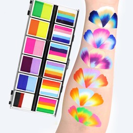 Stylex Party Multicoloured Face paint Professional Pallette Set Various Colours Designs Water Based Paint Skin Safe | For Halloween Fancy Dress Pride Festival Parades (Type 2)