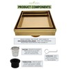 SereneDrains 304 Stainless Steel Tile in Square Brushed Gold Shower