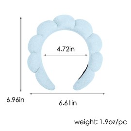 ZHOUMEIWENSP Spa Headbands for Women Washing Face or Facial - Terry Cloth Puffy Makeup Headbands for Face Washing, Mask, Skin Treatment (A-Blue)