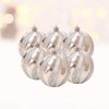 LEDMOMO Christmas Ornament, Ball, Spiral, Luxurious Decoration, Silver, 12 pcs,