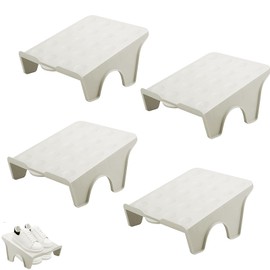 VIQIHEOE Shoe Slot Organiser, Pack of 4 Non-Slip Shoe Holders, Non-Slip Shoes Cupboard Shoe Organiser, Space Saving Shoes Storage Tools, for Entrance, Hallway, Bedroom, Grey