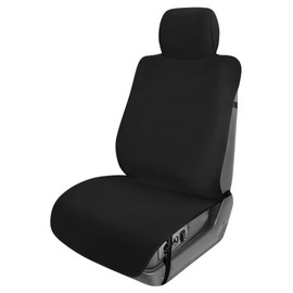 FH Group Car Seat Protector, Easy Roll-Out Waterproof Seat Cover, for Surfing Yoga Gym Beach, Perfect for Cars, Trucks, SUVs, Vans - 1 Piece Front Seat - Faux Leather - Black