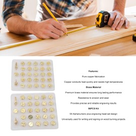 Generic Wood Burning Stamp, DIY Brass Carving Tip Wood Burning Kit Wood Burning Tips Letters Uppercase Alphabet Branding and Personalization Set for Wood Paper Leather and Gourds, Genericg30nq6mhs2
