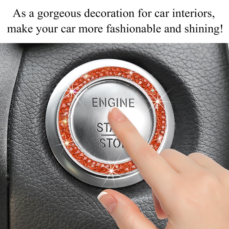 Yourkar Car Bling Engine Start Ring Decal, Sparkling Crystal Rhinestone
