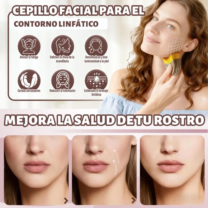 Linfático Contorno Facial Cepillo Y Exfoliante Cepillos