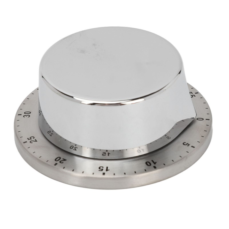 Mechanical Timer Accurate Quiet Counting Loud Alarm Sound Silver Timing