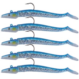 Goture Soft Fishing Lures Jig Heads Saltwater & Freshwater Minnow Fishing Lures T Tail with Jig Head Fishing Lures Swim Shad Bait for Bass Fishing