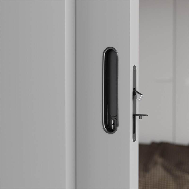 HOCONNIE Recessed Pocket Door Handle Sliding Door Lock and Pull