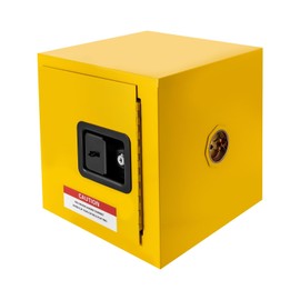 Xuthusman 2 Gallon Hazardous Storage Cabinets, Industry Safety Cabinet, Adjustable Shelf Flammable Storage Cabinet, Fire-Proof and Leak-Proof Box Yellow with 2 Key 13 * 13 inch (2 Gal)