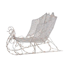 Northlight 48" White Pre-Lit Crystal 3D Sleigh Christmas Outdoor Decor