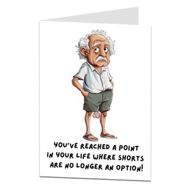 Funny Birthday Card For Men Shorts No Longer An Option Offensive Message Dad Husband Him