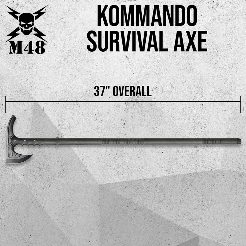 M48 Kommando Survival Axe Hiking Staff | Cast Stainless Steel
