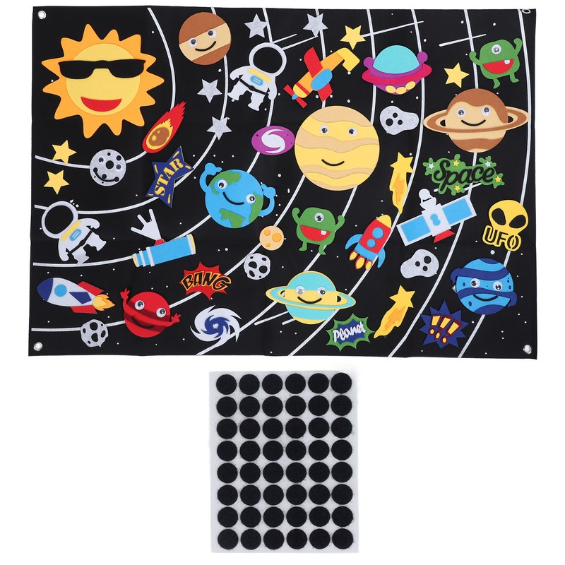 45pcs Outer Space Felt Story Board 3.5in Storytelling Educational DIY