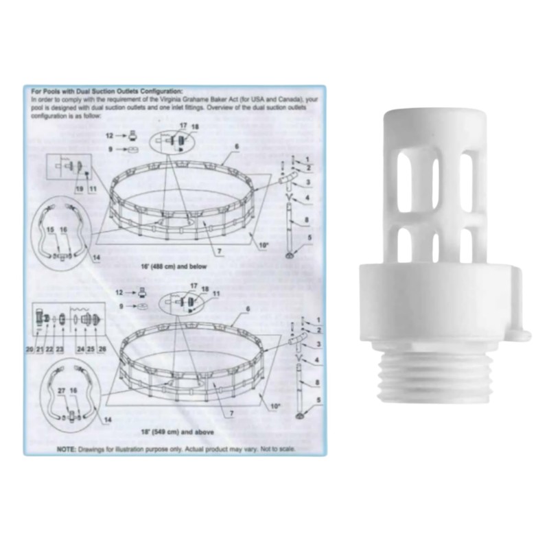 Gairsk Replacement 10184 Hose Drain Plug Connector Pool Hose Adapter