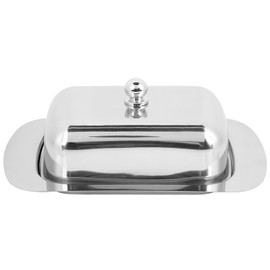 Butter Dish with Lid, Stainless Steel Butter Keeper Butter Tray for Countertop, 13 x 10 x 4cm