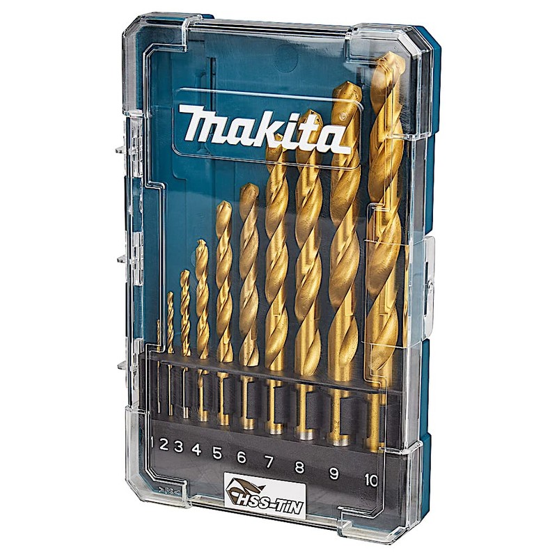 Makita HSS-TIN D-72849 Drill Bit, Set of 10, Case Included,