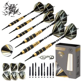 SHOT TAKER CO. EST. 2017 Soft Tip Darts Set-Professional Darts | Customizable Configuration | Aluminum & Plastic Shafts, O-Rings, Flights, Dart Tool, 50 pc Extra 2BA Tips (17g-Signature-STC10414)