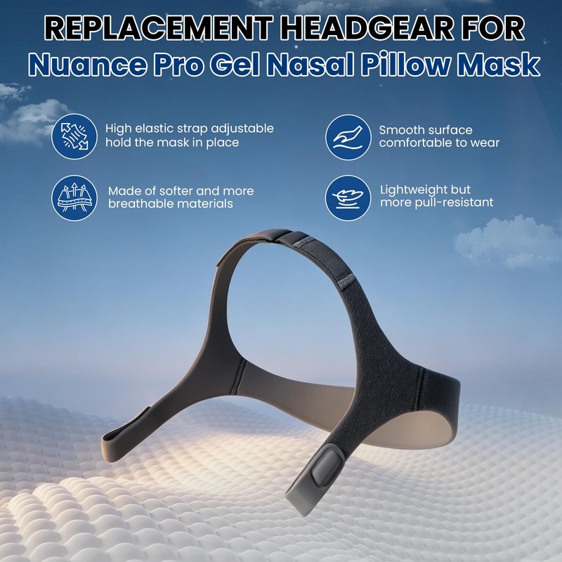 Replacement Nuance Pro Headgear,Adjustable Soft CPAP Headgear Straps Compatible with