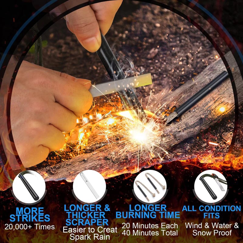 Ferro Rod Fire Starter Kit – 5" Flint and Steel