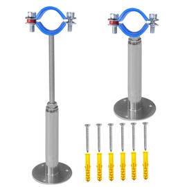 POTONZ Wall Mount Ceiling Mount Pipe Supports,Adjustable Pipe Clamps Stainless Steel 304,2PCS Suitable for Pipe OD 32-34mm （1" Pipe）Adjustable Height 100-200mm