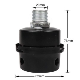 Chiloskit 2Pcs G1/2 Thread Metal Air Compressor Intake Filter Noise Muffler Silencer Connector Muffler Filter Silencer (1/2"PT 20mm 2pcs)