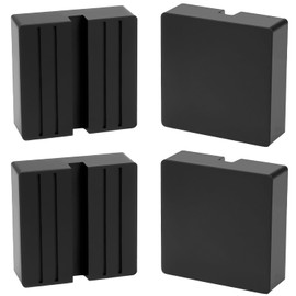 QWORK Jack Rubber Pad 4-Pack, Anti-Slip Car Lift Rail Pinch Weld Adapter Support Block, Protective Pad for Vehicle Frame Rails, Black