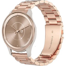 Compatible with Vivomove Trend Bands,Stainless Steel Metal Replacement Strap Bracelet for Garmin Venu Sq 2/Sq/Venu/Venu 2 Plus/Approach S12/S40/Approach S42/D2 Air/Forerunner 55/645/245/Vivomove Style