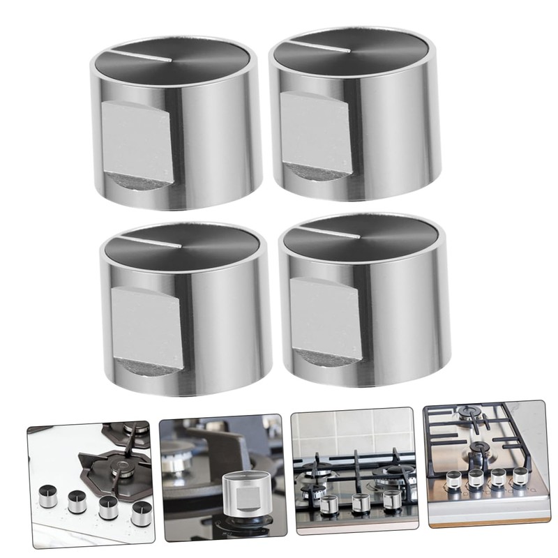 Mipcase 4pcs Metal Gas Stove Knobs Ergonomic Control Replacement for
