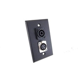 usbargainsound New ProCraft Black Stainless Steel Wall Plate W/ 1 Female XLR - 1 Speakon
