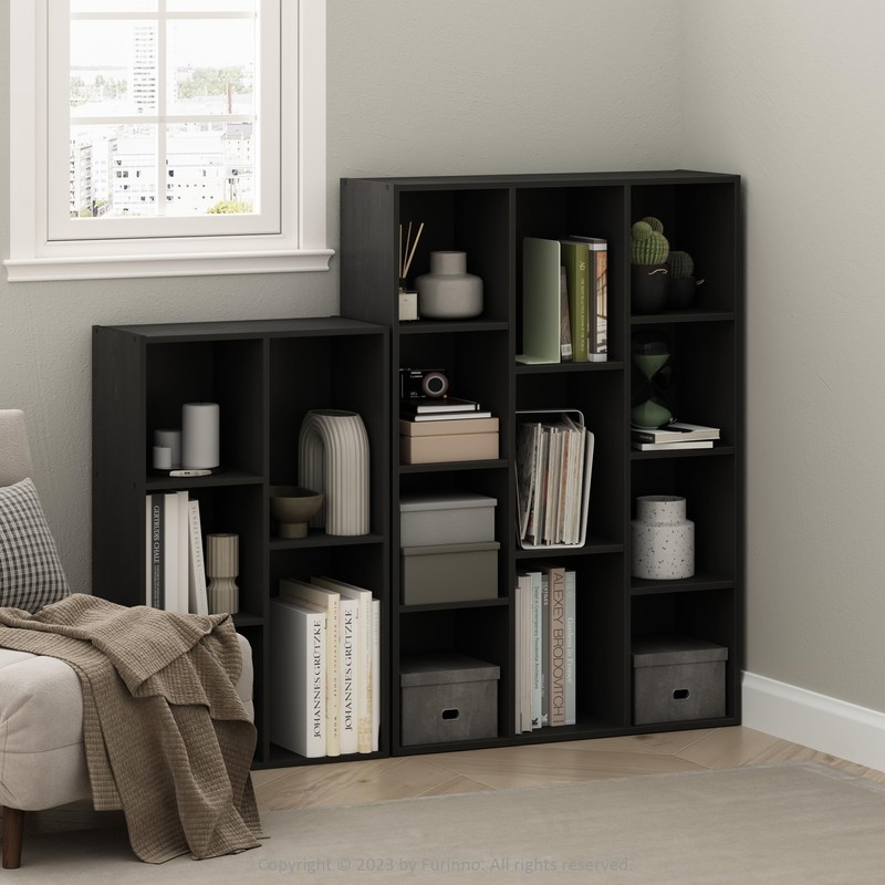 Furinno Furinno Luder 11-Cube Reversible Open Shelf Bookcase, Blackwood