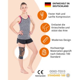 LIVAROknee Knee Support for Sports or Discomfort I with Side Stabilizers & Patella Gel Pads to Support the Knee Joint I Sports Bandage Knee for Men & Women Size XL