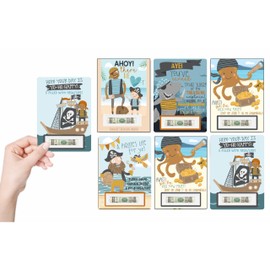 Silly Goose Gifts Darling Pirate Themed Funny Money Present Cash Holder DIY Gift Cards, Set of 5 with Plastic Cover