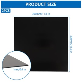 ZOFUN Pack of 2 Aluminium Metal Panels Black, 300 x 300 x 1 mm Aluminium Sheet Cut Aluminium Sheet Aluminium Sheet 1 mm Made of 5052 Aluminium, Aluminium Composite Panel Black for Industrial DIY