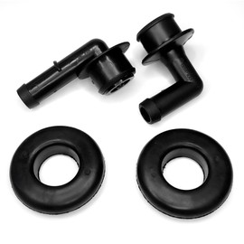 QQWD 53013360AA PCV CCV Vent Valve Elbow and Grommet Set for Jeep Grand Cherokee 4.0L 2000-2004, Pressure Regulator Valve Elbow Kit Replaces 53013360AA 53030497 02946079 2946079 3013360AA (2PCS)