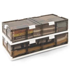 Tangkula 26.5Gal Under Bed Storage Containers, 2 Pack Stackable Plastic Storage Bins with Wheels, Double Opening Lids, Collapsible Rolling Storage Boxes for Clothes, Shoes, Blankets (1)