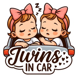 "BABY IN CAR" "Twins IN CAR" "Maternity IN CAR" Magnet Sticker External Safety Sign Car Sign Baby Incar/Maternity Inker Twins Children Pregnant Women Riding Car Supplies Auto Supplies [Flying Egg