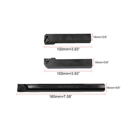 LINZUAN 9pcs set 5/8” hard alloy lathe turning tool holder STGCR/STGCL/S16Q-STUCR External turning tool holder internal boring tool holder metal lathe cutting tools with 3 pcs TCMT16T304 TCMT32.51