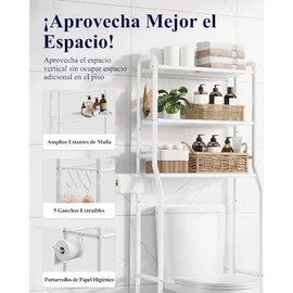Kitsure Estante Organizador Baño 3 Niveles con Portarrollos y Ganchos                                                                                 